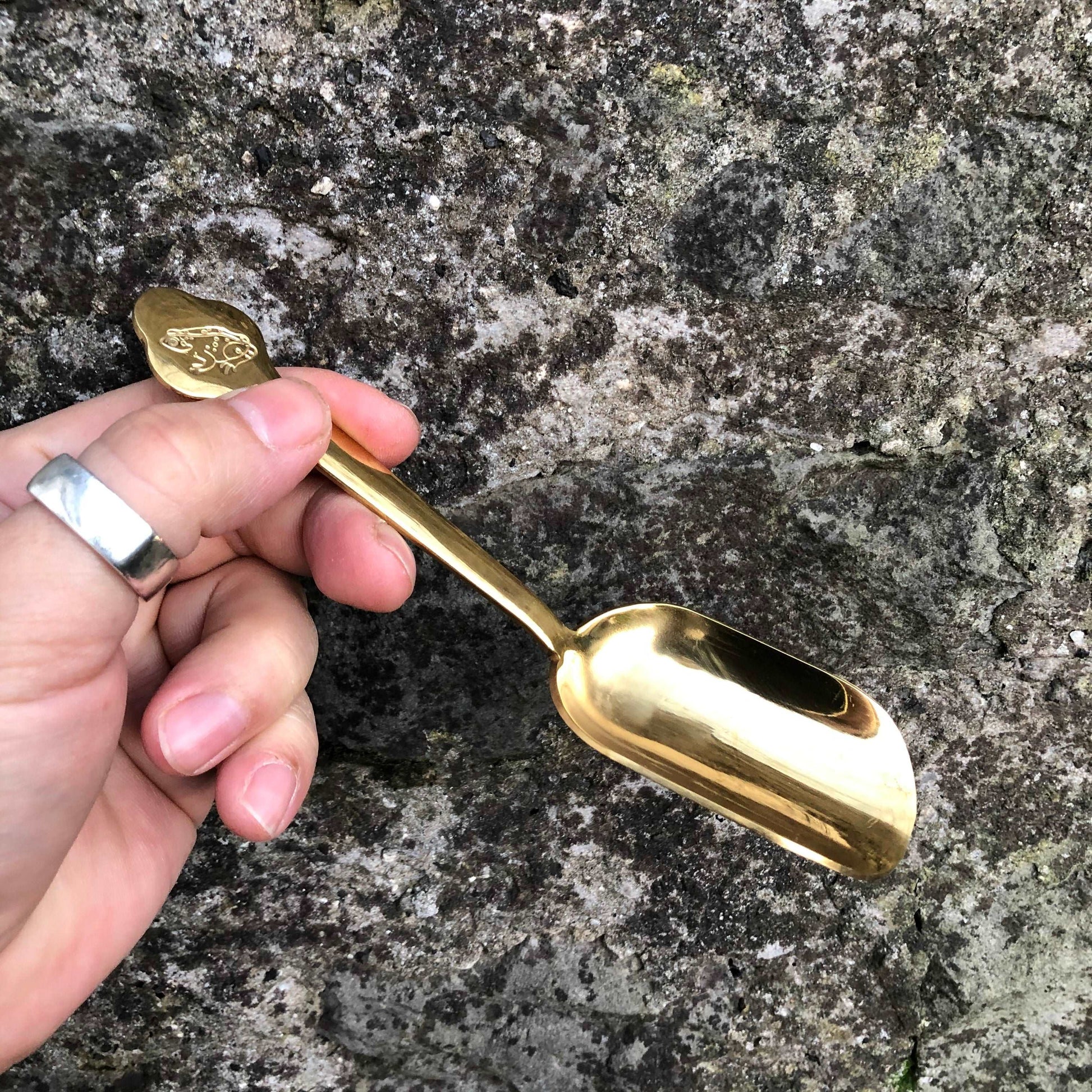 gold soil scoop terrarium tool